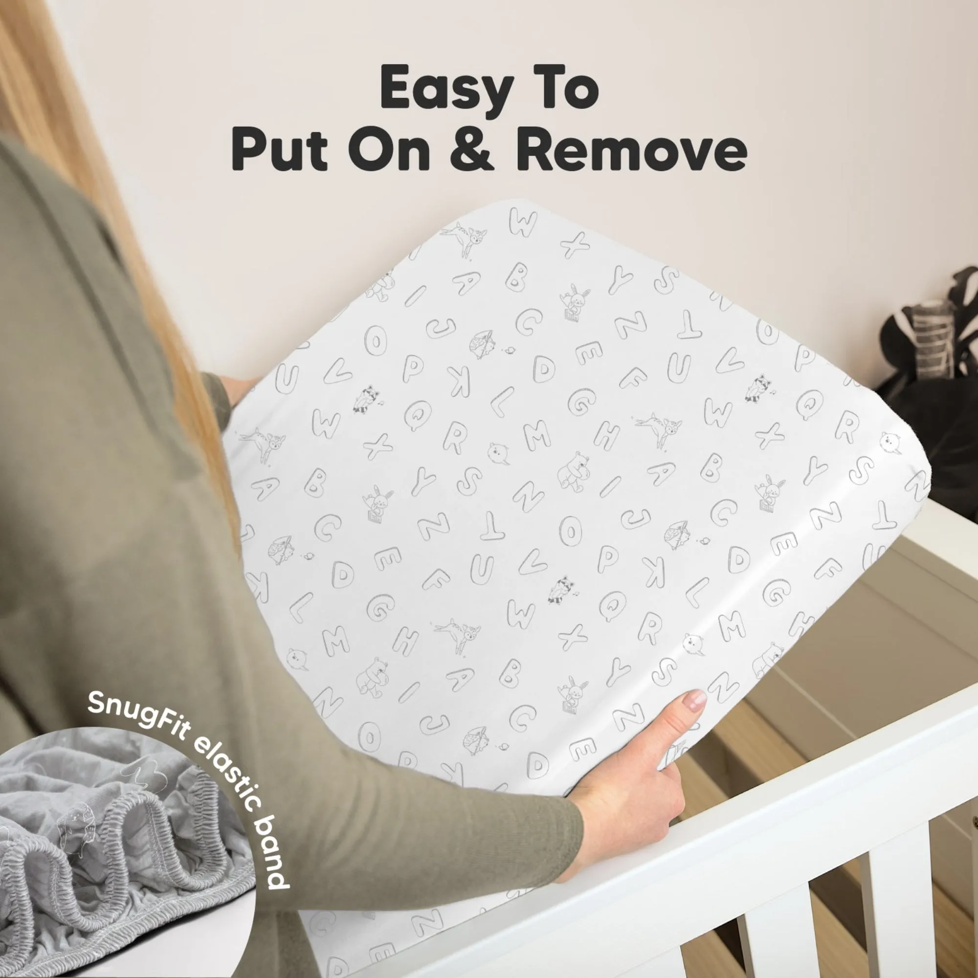Soothe Fitted Crib Sheet (ABC Land Cloud)