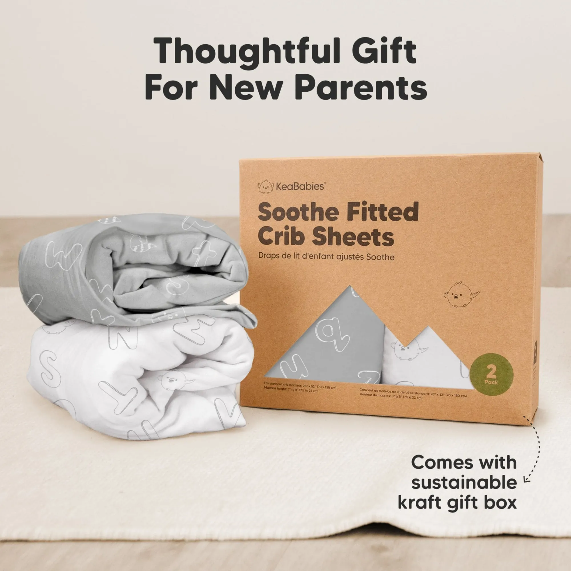 Soothe Fitted Crib Sheet (ABC Land Cloud)