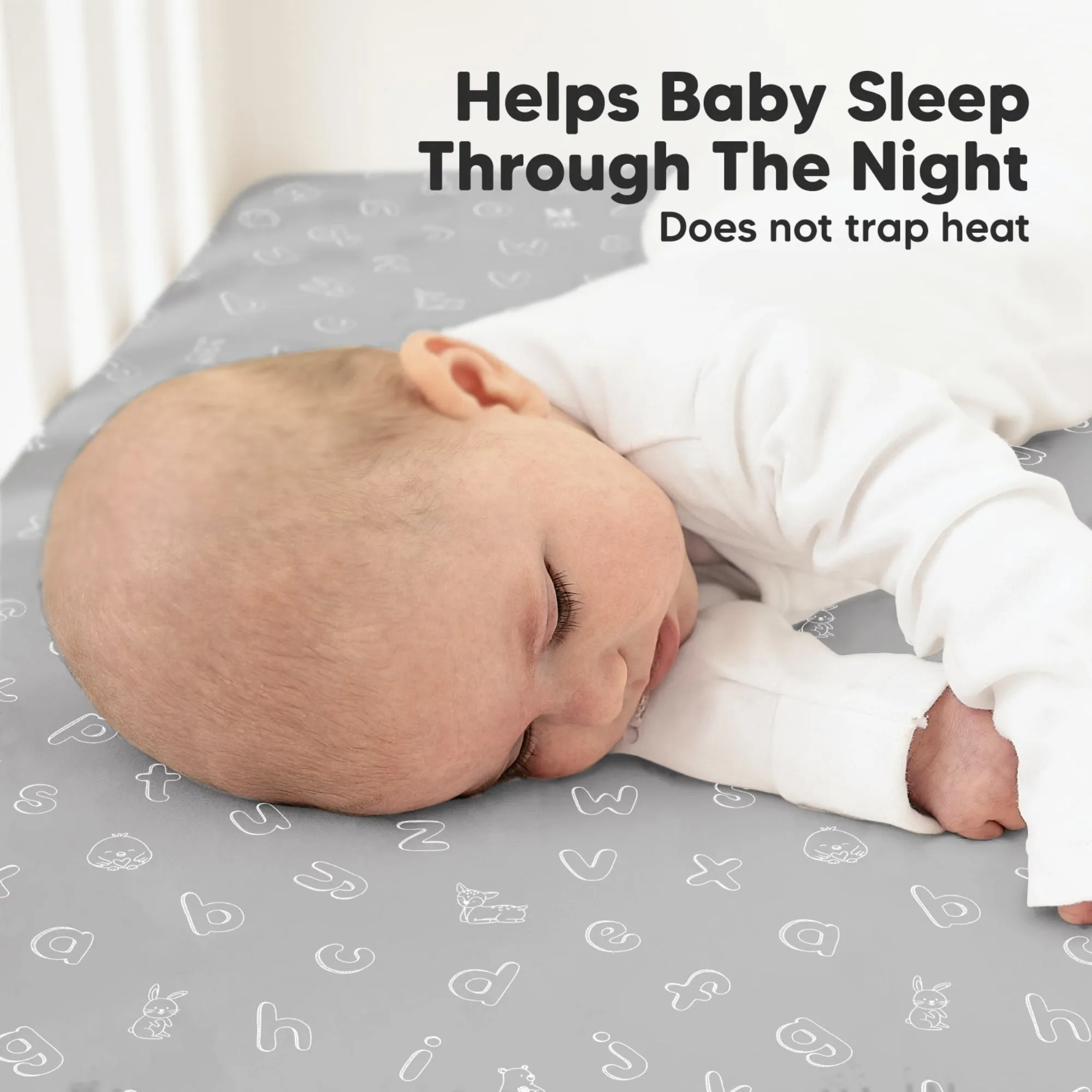 Soothe Fitted Crib Sheet (ABC Land Cloud)