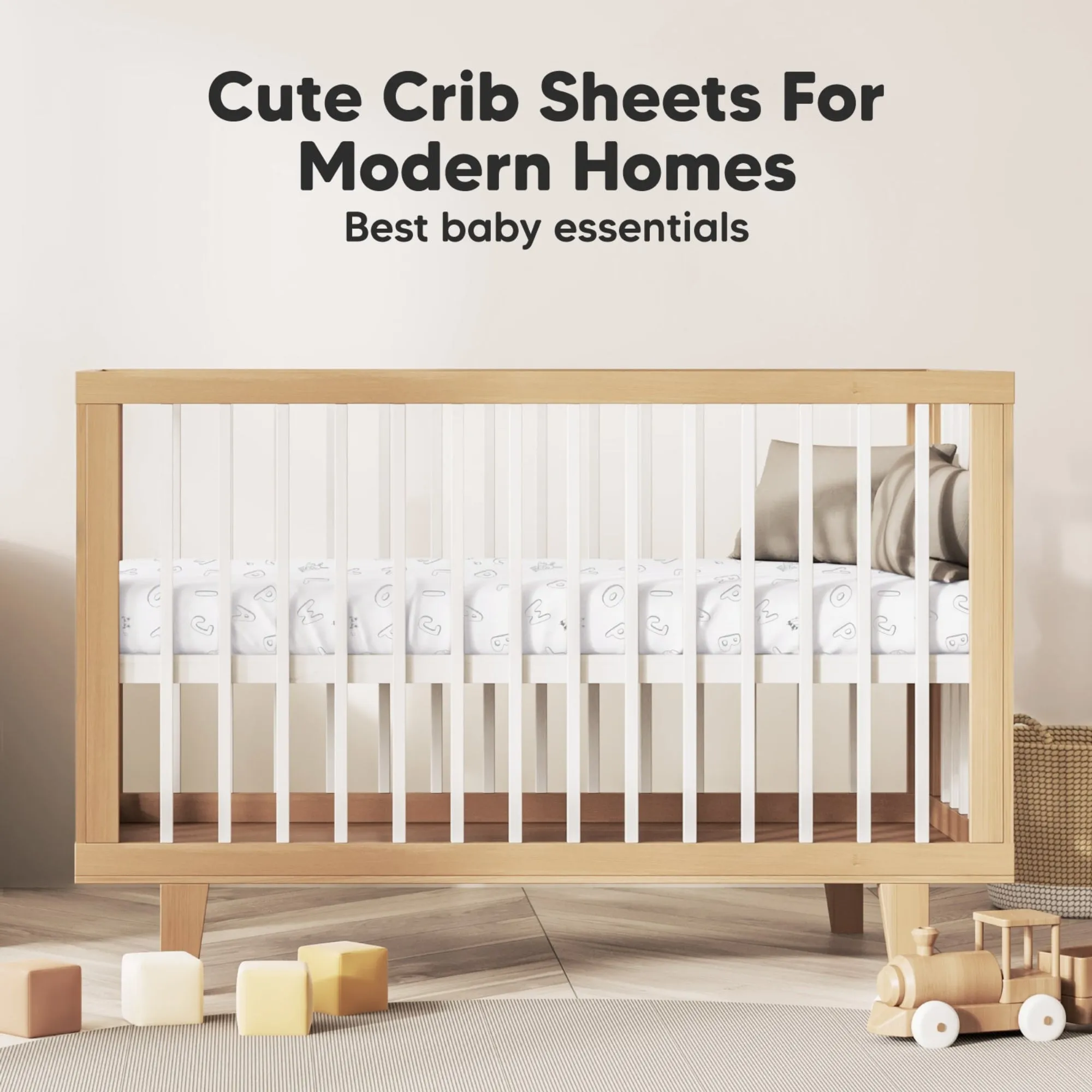 Soothe Fitted Crib Sheet (ABC Land Cloud)