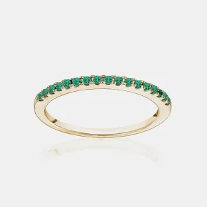 Stackable Pavé Emerald Ring