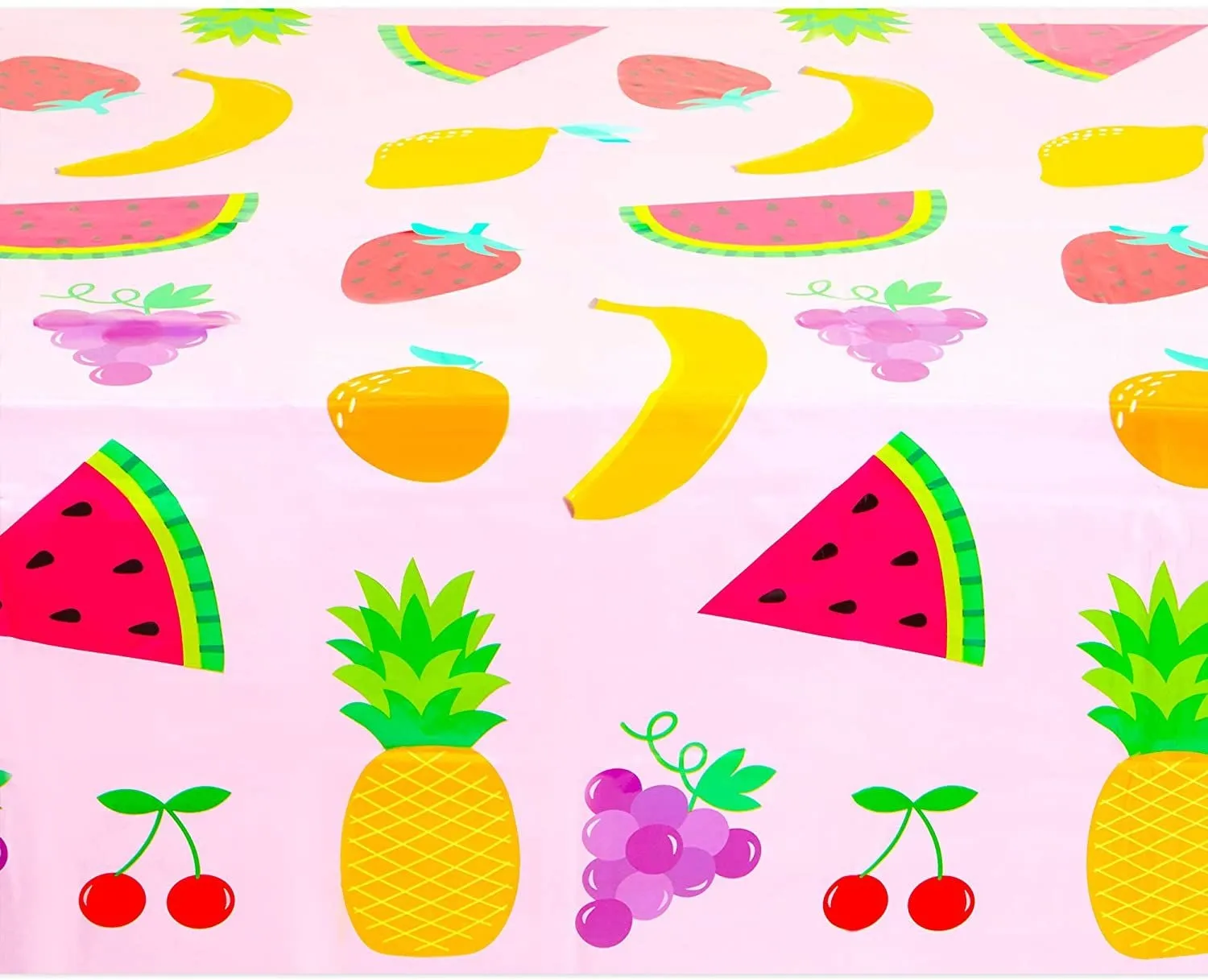 Tablecloth for Two-tti Frutti 2nd Birthday Party Decorations (Pink, 54 x 108 In, 3 Pack)