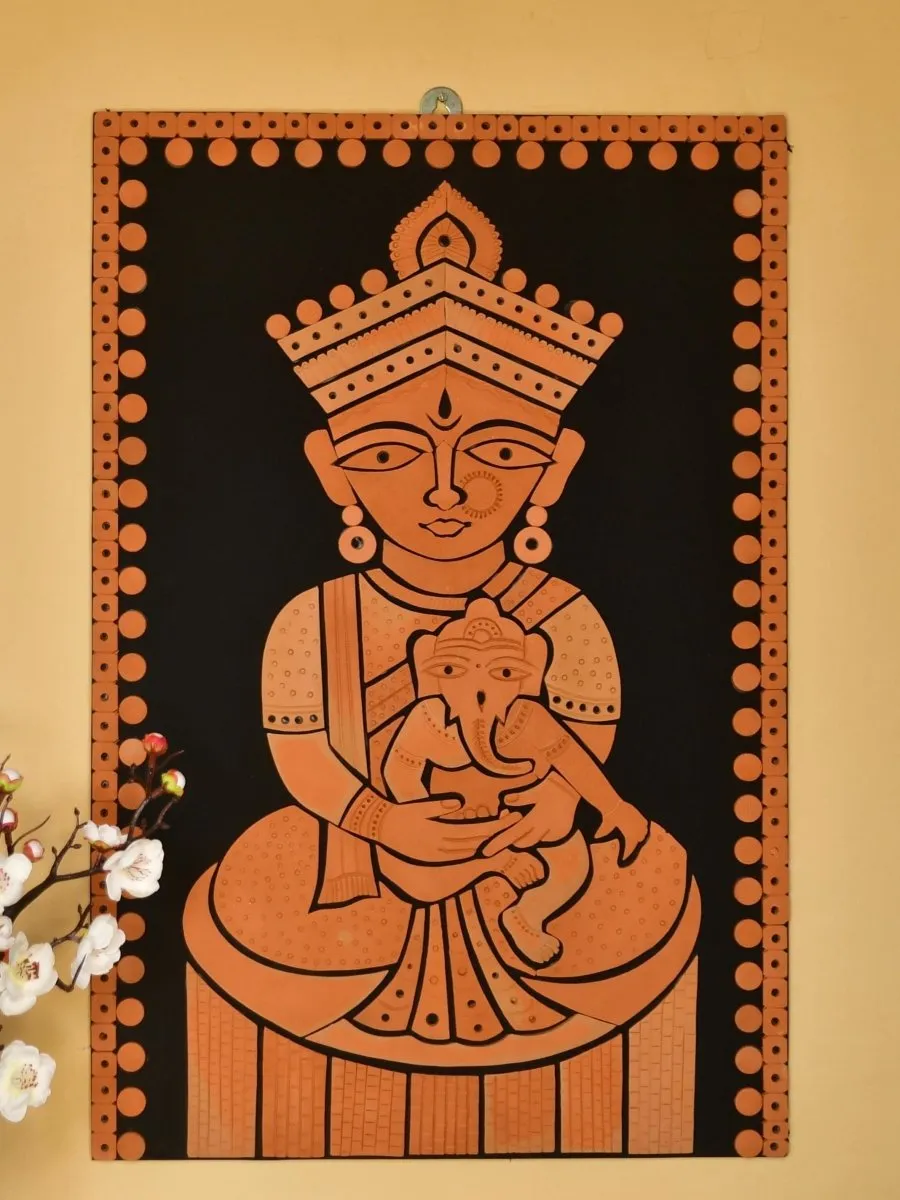 Terracotta Ganesh Janani: Artisan Wall Decor for Home Bliss