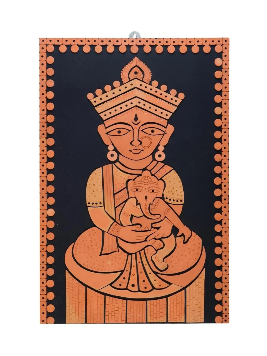 Terracotta Ganesh Janani: Artisan Wall Decor for Home Bliss