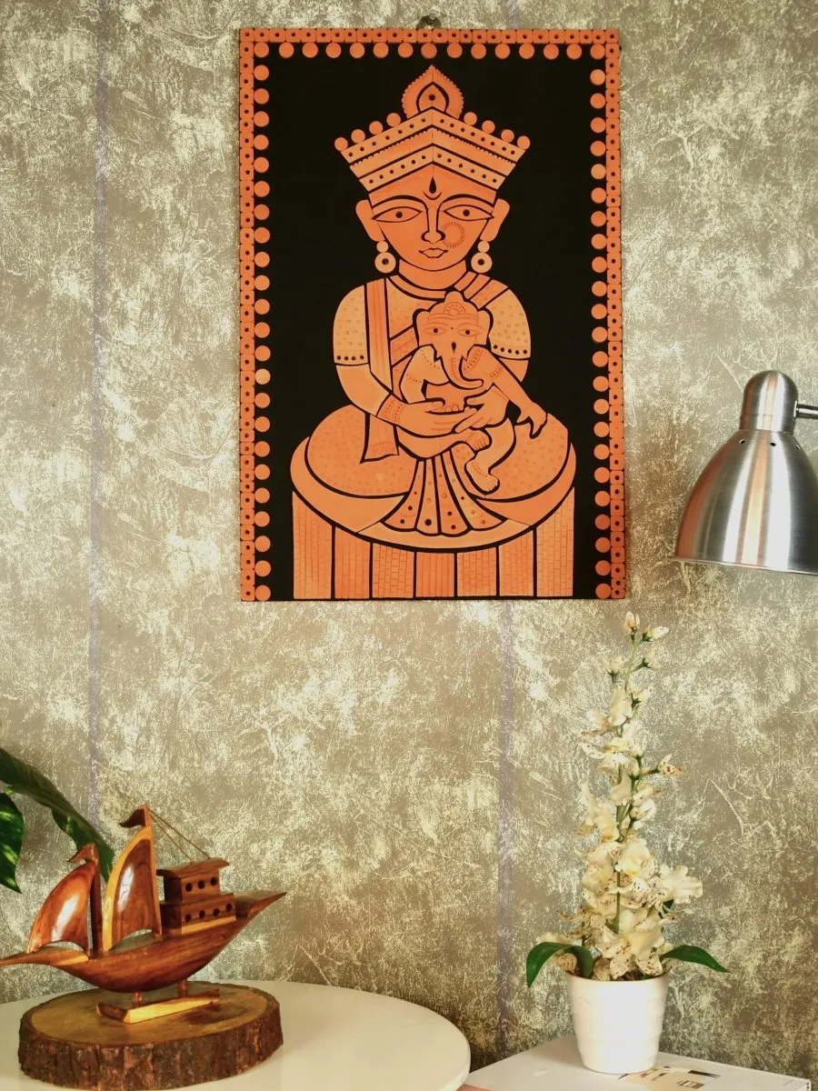 Terracotta Ganesh Janani: Artisan Wall Decor for Home Bliss