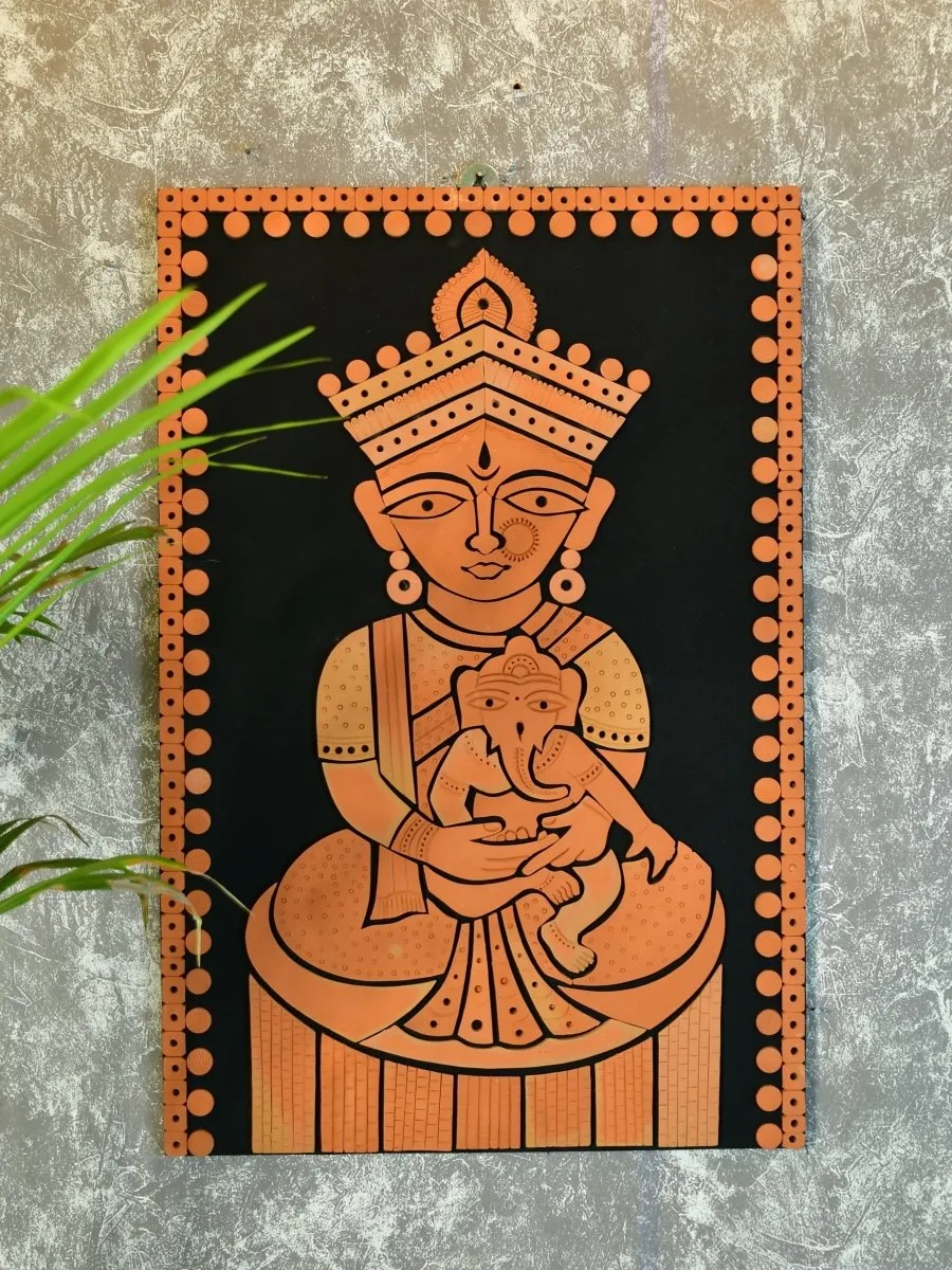 Terracotta Ganesh Janani: Artisan Wall Decor for Home Bliss