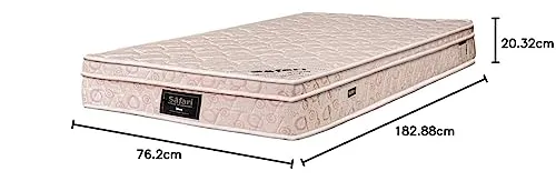 The Mattress Company | 5 Years Warranty | Spring Euro Top Single Bed Mattress, Dual Comfort 8 Inch Thickness (72x30X8)