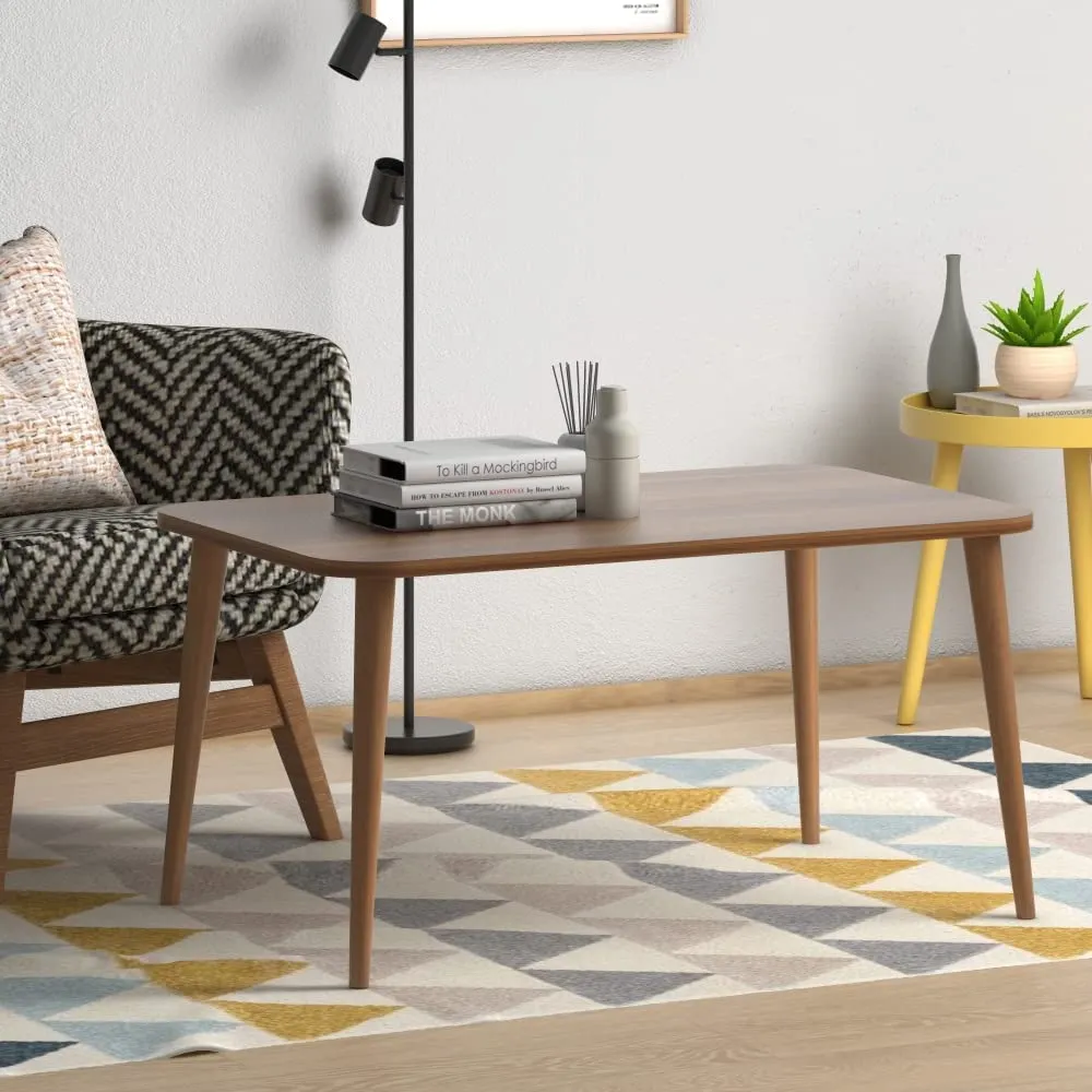 Total Crafts Wooden Fold-Able Coffee Table Cafe Center Table End Table Side Table, Modern Home Decor Nesting Tea Table for Living Room, Bedroom, Balcony and Office (Natural)