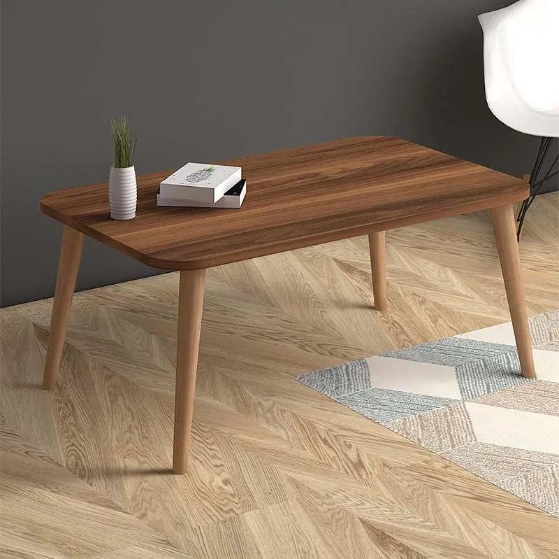 Total Crafts Wooden Fold-Able Coffee Table Cafe Center Table End Table Side Table, Modern Home Decor Nesting Tea Table for Living Room, Bedroom, Balcony and Office (Natural)
