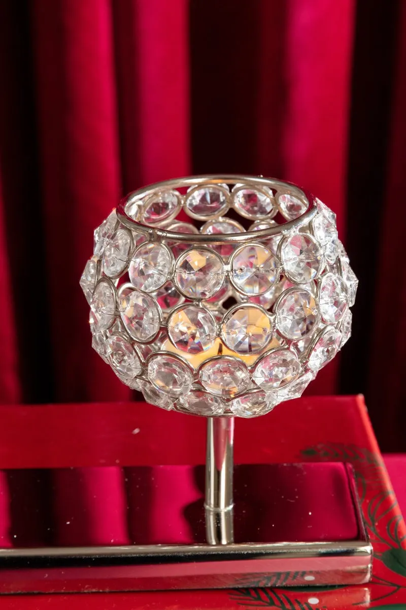 Triple Crystal Stem Votive Tea Light Holder
