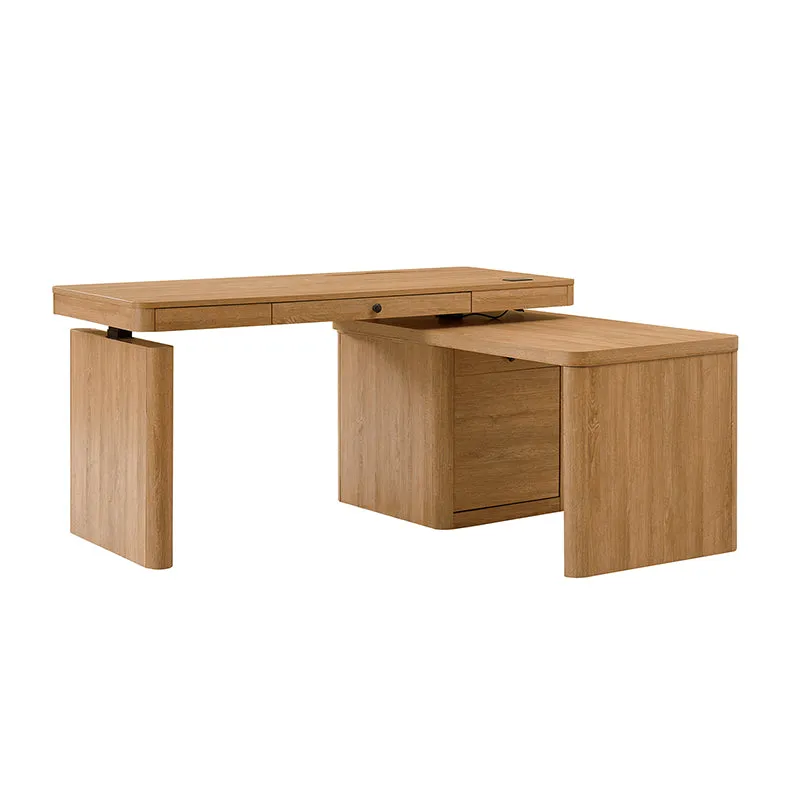 Veritas Home Office 360-Degree Rotating Desk with Flip-Top Lid