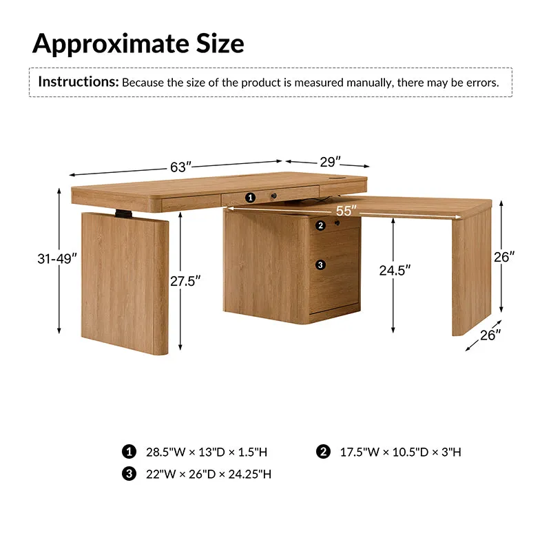 Veritas Home Office 360-Degree Rotating Desk with Flip-Top Lid