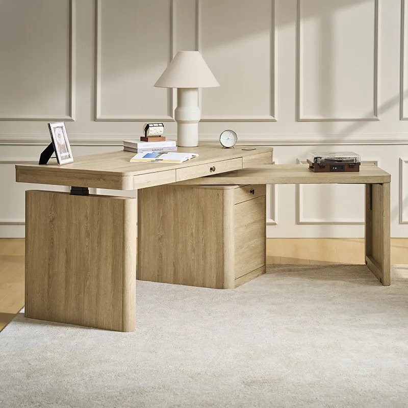 Veritas Home Office 360-Degree Rotating Desk with Flip-Top Lid