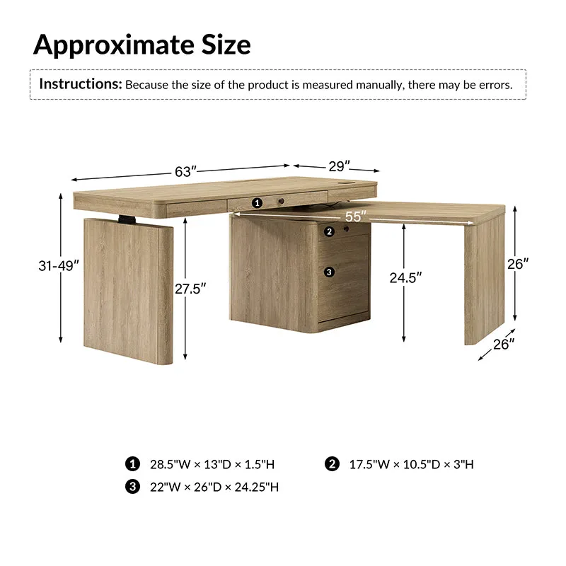 Veritas Home Office 360-Degree Rotating Desk with Flip-Top Lid