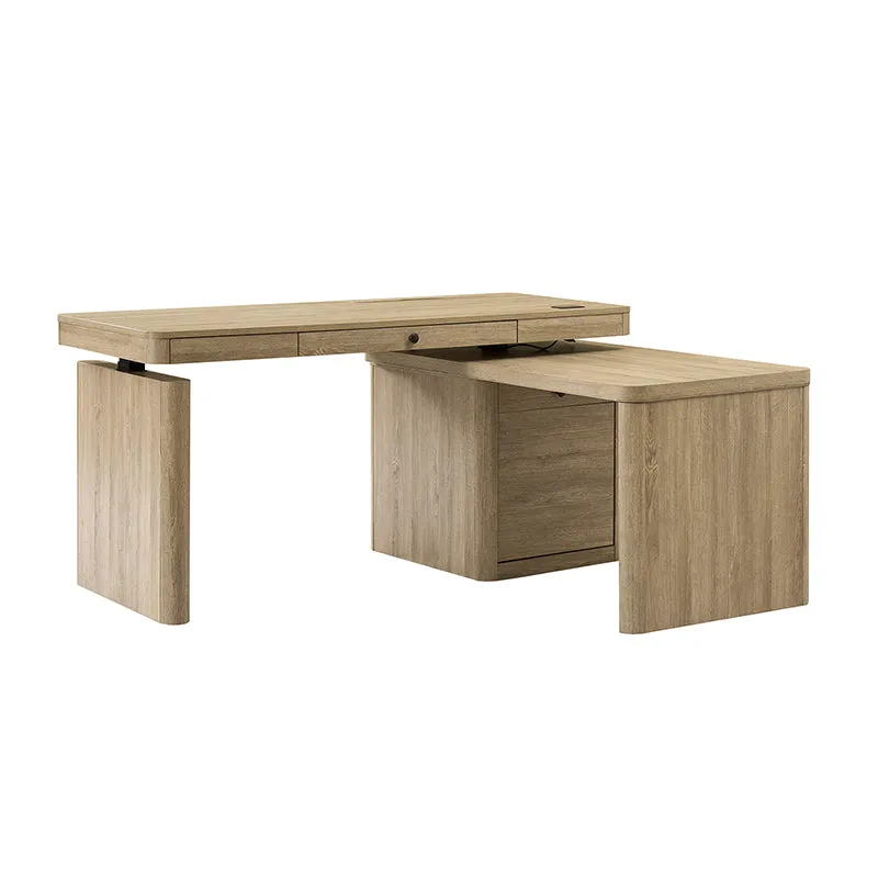 Veritas Home Office 360-Degree Rotating Desk with Flip-Top Lid