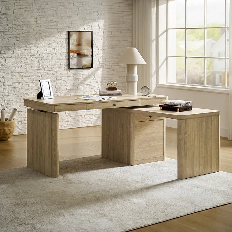 Veritas Home Office 360-Degree Rotating Desk with Flip-Top Lid