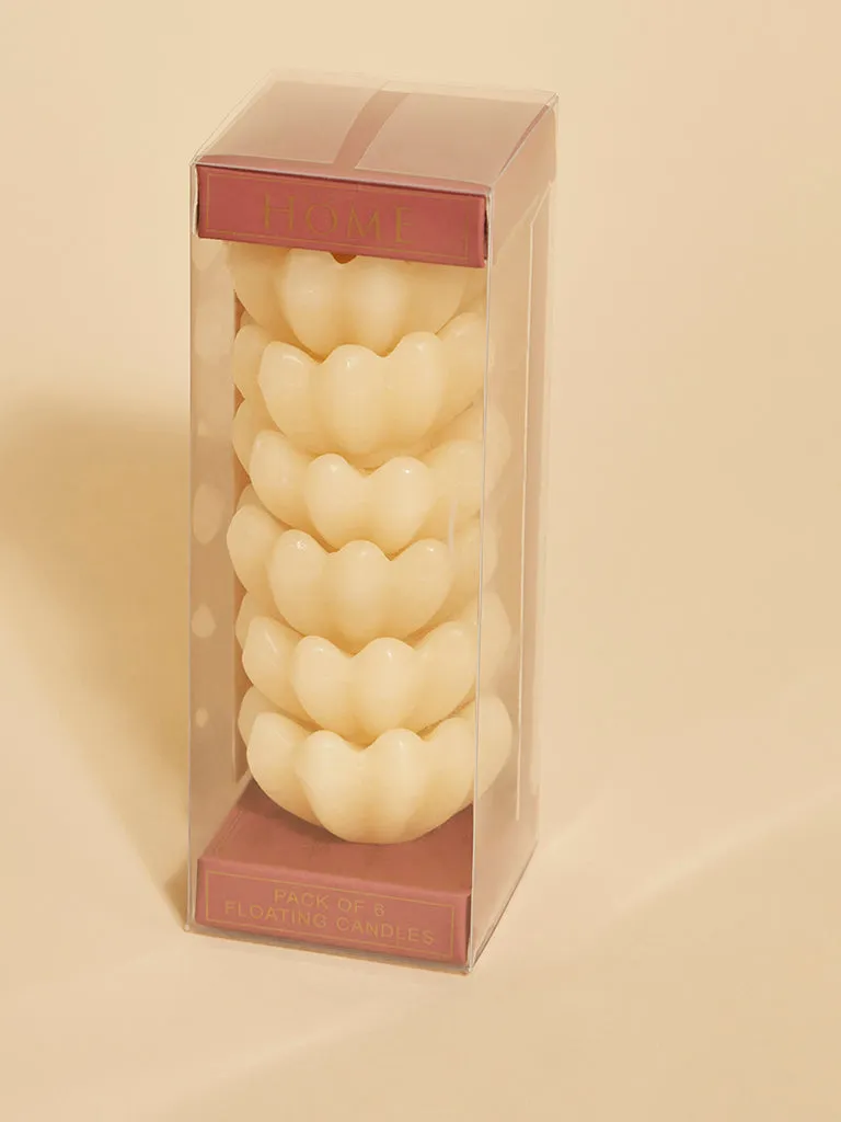 Westside Home Dull Pink Lotus Candles (Set of 6)- Festive Season Gift