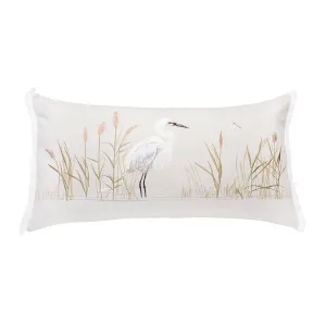 White Egret Indoor Lumbar Pillow