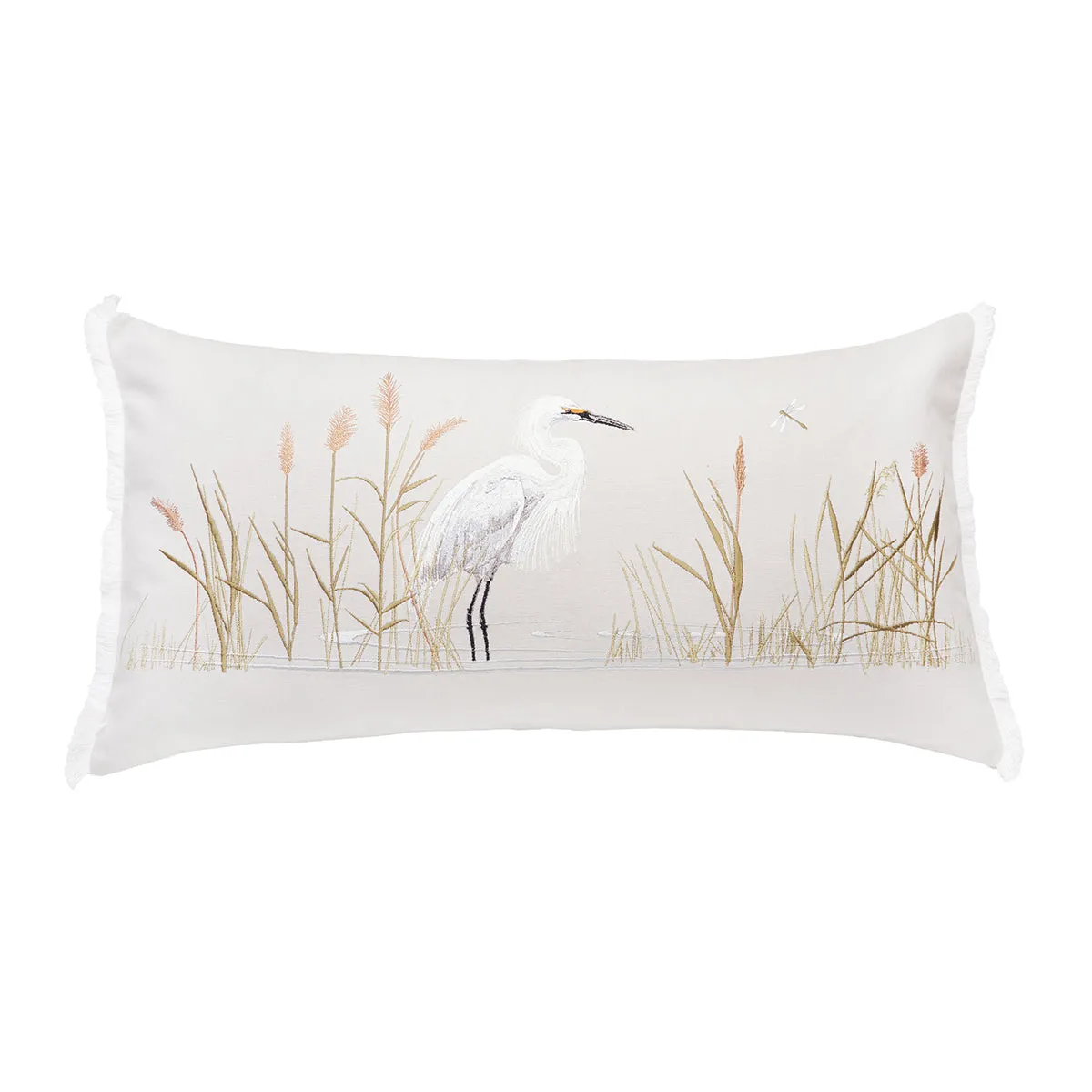 White Egret Indoor Lumbar Pillow